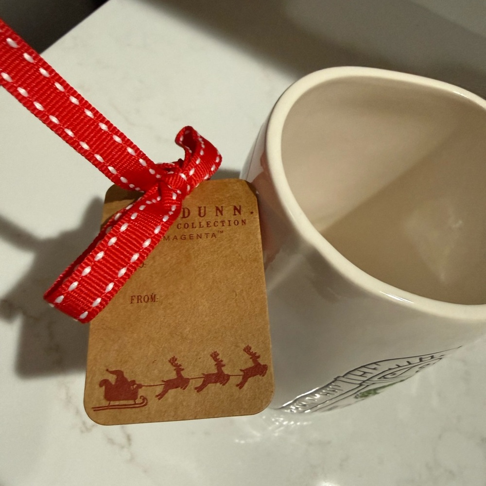 Rae Dunn A Merry Little Christmas Mug with Red Handle NWT - Picture 3 of 7